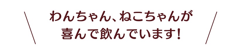 わんちゃん、ねこちゃんが喜んでのんでます